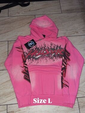 Hellstar Pink Graphic Hoodie - Size L